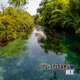 Rio verde de las Estacas antes de pasar por las compuertas en Tlaltizapán