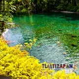 Paisaje de la Poza Chica del balneario Las Estaca de Tlaltizapán, Morelos.
