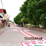 En el centro de Tlaltizapán Morelos los tapetes sobre calle Hidalgo Sur.