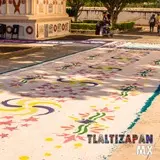 Tapetes en el interior de la Iglesia de Tlaltizapán de Zapata Morelos.