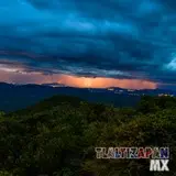 Rayos en plena tormenta captados desde el cerro Santa María.