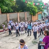 Primaria Unión Proletaria desfilando Tlaltizapan.