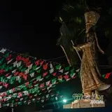 Chinelo de Tlalti en la noche conmemorativa del Grito de independencia.