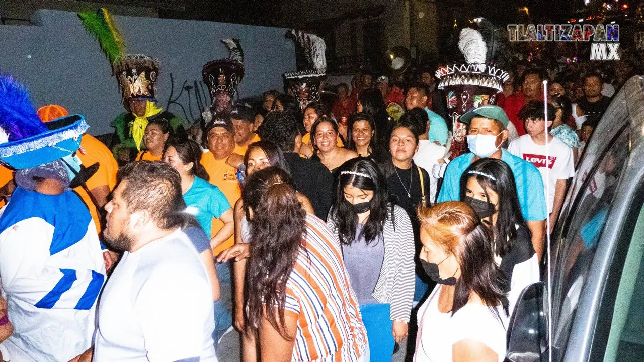 El recorrido del brinco de chinelo en el carnaval de Tlaltizapán 2023.
