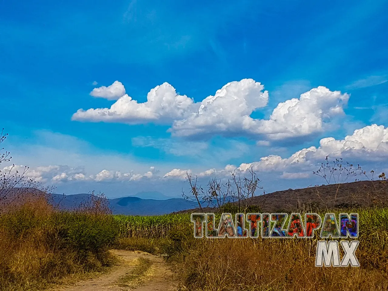 Camino a la orilla del Canal en un día muy bonito – Tlaltizapán, Morelos, México.