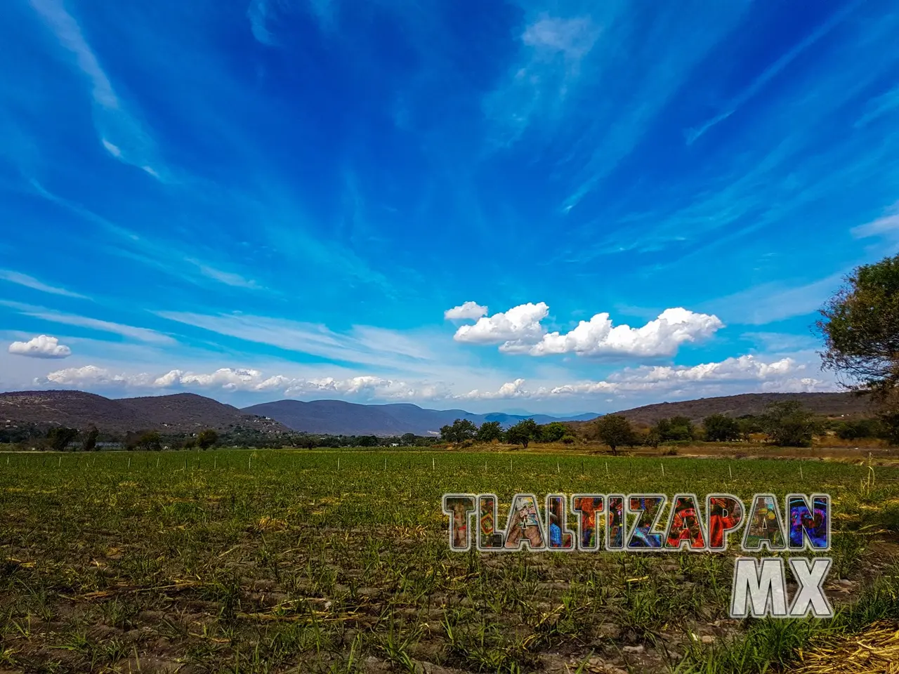 Un bello paisaje del campo de Tlaltizapán, Morelos, México