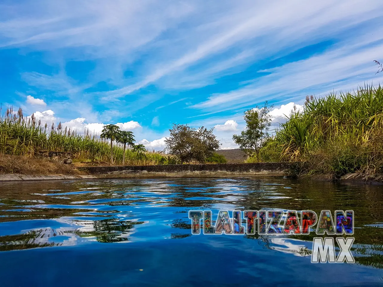 Increible paisaje dentro del canal de riego de Tlaltizapán