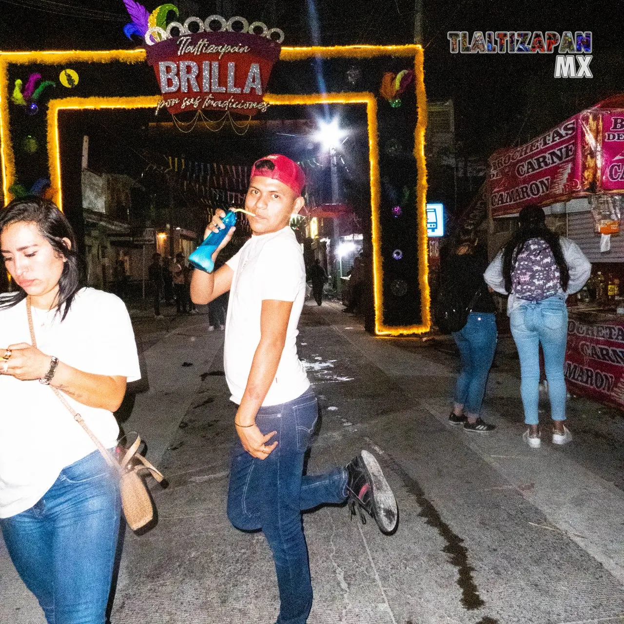 En el centro de Tlaltizapán durante el sábado de carnaval.