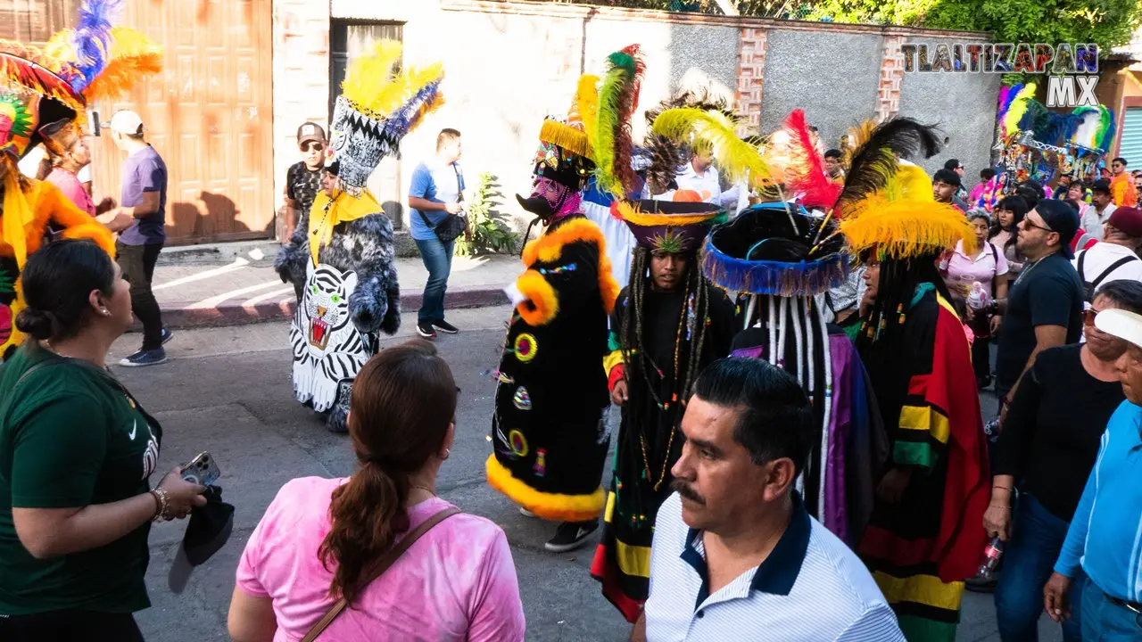 Recorrido del brinco del chinelo en Tlaltizapán 2023.