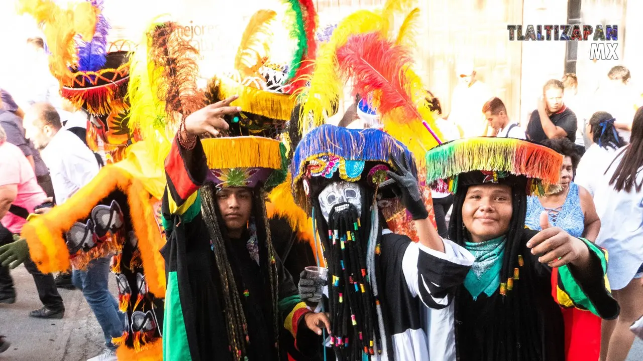 Chinelos disfrutando del carnaval en Tlaltizapán 2023.