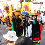 Chinelos disfrutando del carnaval en Tlaltizapán 2023.