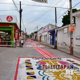 Tapetes sobre la calle Hidalgo Sur esquina con Independencia.